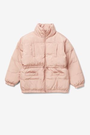 FILA Samaira Cinch Waist Puffer Jackets Rose,Womens Clothing | CA.HEZAIW641